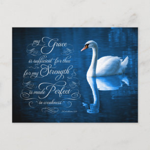 Grace Bible Verse Mute Swan Briefkaarten