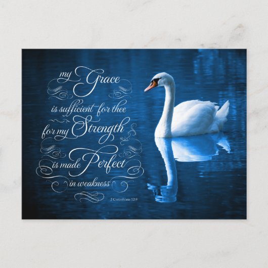 Grace Bible Verse Mute Swan Briefkaarten (Voorkant)