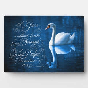 Grace Bible Verse Mute Swan Easel Plaque Fotoplaat