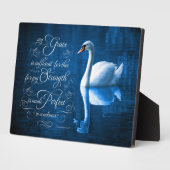 Grace Bible Verse Mute Swan Easel Plaque Fotoplaat (Zijkant)
