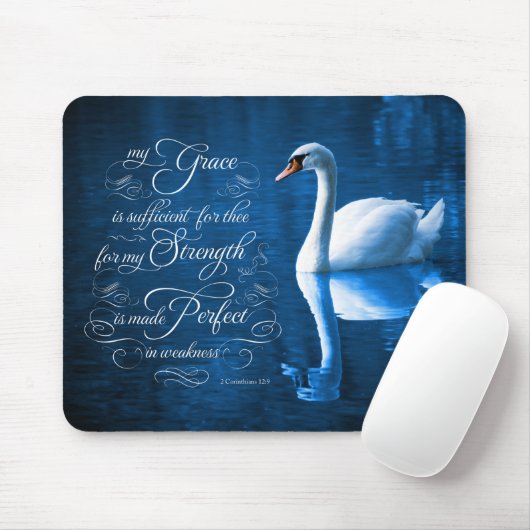 Grace Bible Verse Mute Swan Mousepad Muismat (Met muis)