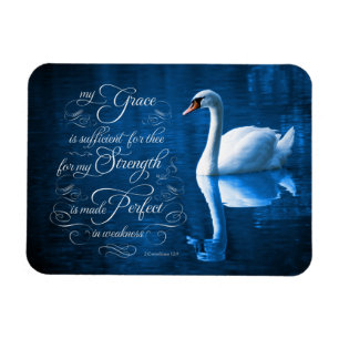 Grace Bible Verse Mute Swan Photo Magnet Magneet
