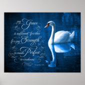 Grace Bible Verse Mute Swan Poster (Voorkant)