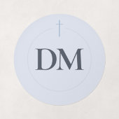Grace Blau Monogram Kruis Ronde Sticker