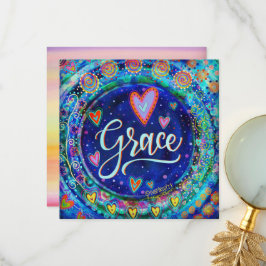 Grace  Blauw Whimsical Hearts Bedankkaart