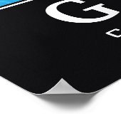 Grace, blauwe witte oceaangolven demotiverend poster (Hoek)