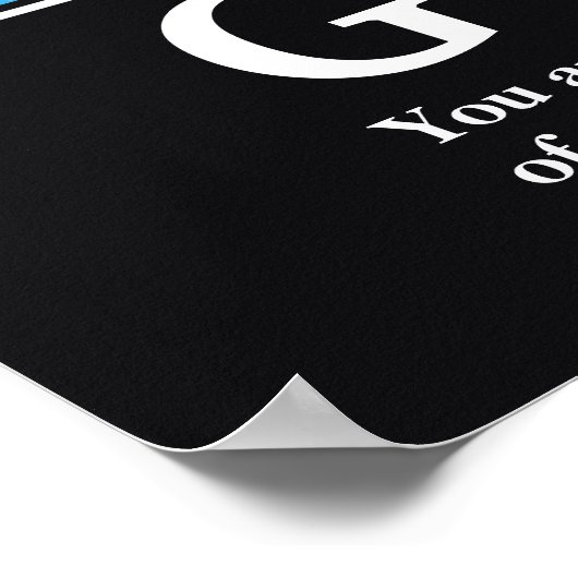 Grace, blauwe witte oceaangolven motivatie poster (Hoek)