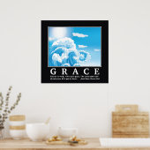 Grace, blauwe witte oceaangolven motivatie poster (Keuken)