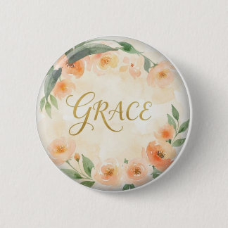 Grace Bloem Aesthetische Aangepaste Ronde Knop Button 5,7 Cm