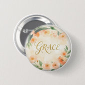 Grace Bloem Aesthetische Aangepaste Ronde Knop Button 5,7 Cm (Voorkant /achterkant)