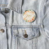 Grace Bloem Aesthetische Aangepaste Ronde Knop Button 5,7 Cm (In situ)