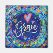 Grace Blue  Leuke Harten Moderne Inspirivity Magneet (Voorkant)
