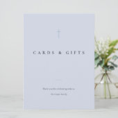 Grace Blue Minimal Cross Kaarten & Cadeaus Tafelbo (Staand voorkant)