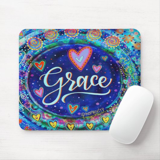 Grace Blue Moderne grillige inspiratie Muismat (Met muis)