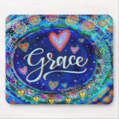 Grace Blue Moderne grillige inspiratie Muismat (Voorkant)