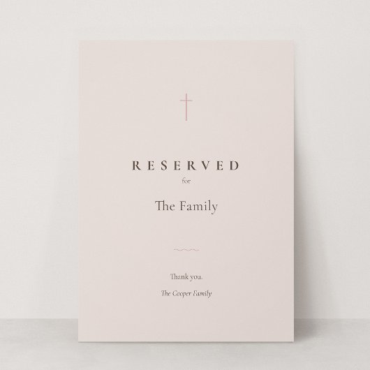 Grace Blush Christelijk Kruis Gereserveerde Zitpla