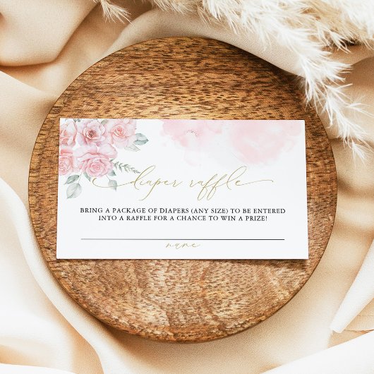 GRACE Blush Floral Spring Meisje Baby Luier Raffle Plaatskaartje