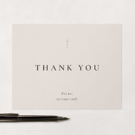 Grace Blush Minimaal Kruis Religieus Bedankkaart