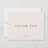 Grace Blush Minimaal Kruis Religieus Bedankkaart (Voorkant)
