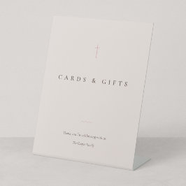 Grace Blush Minimal Cross Kaarten & Cadeaus Tafel Reclamebord Met Voetstuk