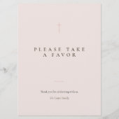 Grace Blush Minimal Kruis Favor Tafelkaart (Voorkant)