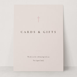 Grace Blush Minimal Kruis Kaarten & Cadeaus Tafelk
