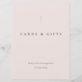 Grace Blush Minimal Kruis Kaarten & Cadeaus Tafelk (Voorkant)