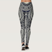 Grace Charcoal Sunburst Paisley Erfgoed Patroon Leggings (Achterkant)