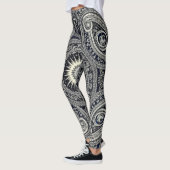 Grace Charcoal Sunburst Paisley Erfgoed Patroon Leggings (Links)