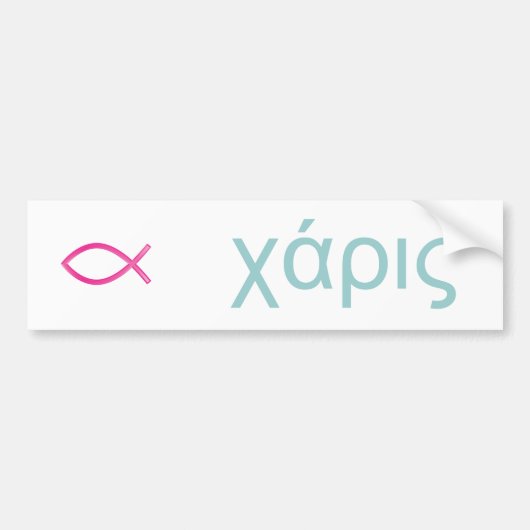 Grace Charis Christelijke Jesus Fish Bumpersticker (Voorkant)