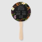 Grace Dark Wedding Program Hand Fan Handwaaier (Achterkant)