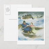 Grace Darling (1815-41) en haar vader die ons redt Briefkaart (Voorkant / Achterkant)