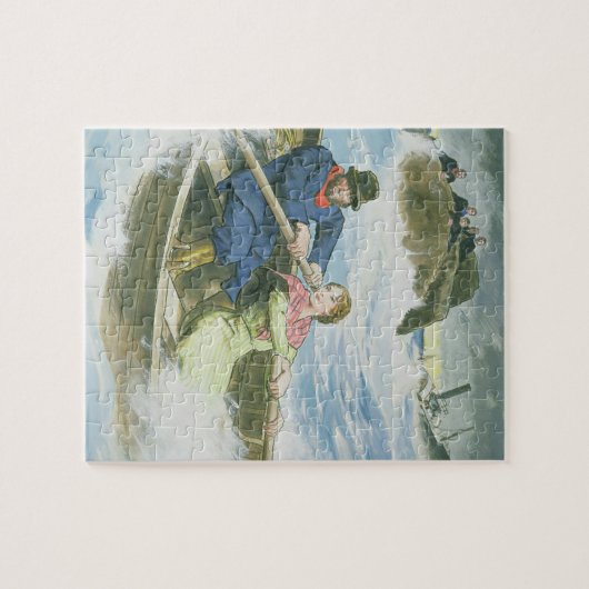 Grace Darling (1815-41) en haar vader die ons redt Legpuzzel (Horizontaal)