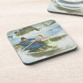 Grace Darling (1815-41) en haar vader die ons redt Onderzetter (Linkerzijde)