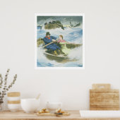 Grace Darling (1815-41) en haar vader die ons redt Poster (Keuken)
