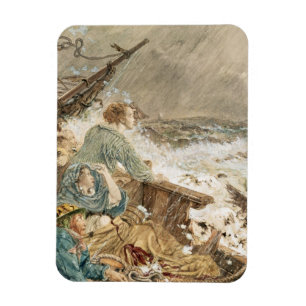Grace Darling en haar vader redden de schipbreuk Magneet