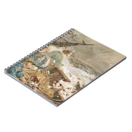 Grace Darling en haar vader redden de schipbreuk Notitieboek (Linkerzijde)