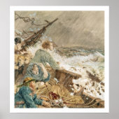 Grace Darling en haar vader redden de schipbreuk Poster (Voorkant)