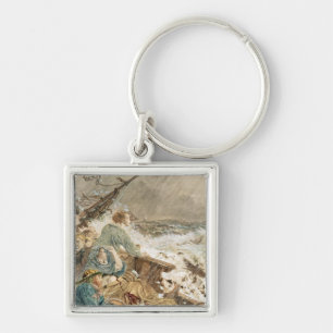 Grace Darling en haar vader redden de schipbreuk Sleutelhanger