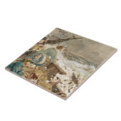 Grace Darling en haar vader redden de schipbreuk Tegeltje (Zijkant)