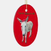 Grace de Donkey met een rode boe Keramisch Ornament (Rechts)