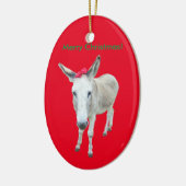 Grace de Donkey met een rode boe Keramisch Ornament (Links)