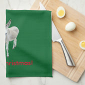 Grace de Donkey met een rode boe Theedoek (Quarter Fold)