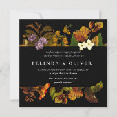 Grace  Donker Vierkant Bruiloft Uitnodigingen (Voorkant)