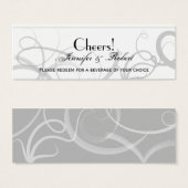 Grace: Dramatische wervelingen grijs bruiloft Drin Mini Visitekaartjes (Voorkant /achterkant)