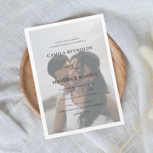 Grace Elegant Calligrafie Wedding Kaart