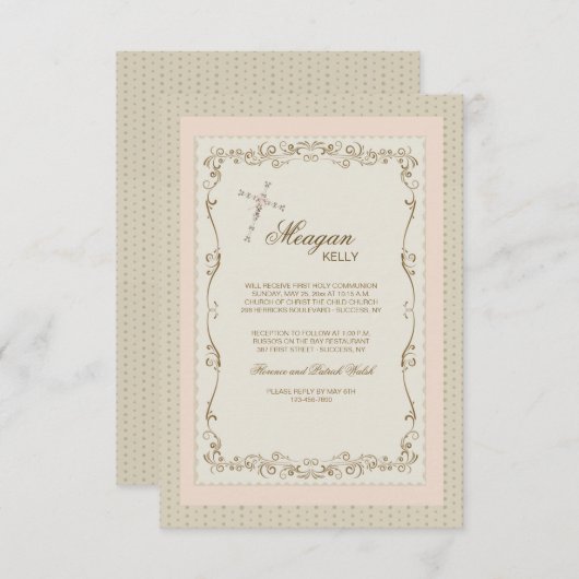 Grace en Flare Religieuze Uitnodiging (Voorkant / Achterkant)