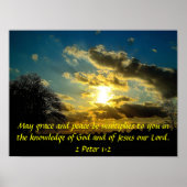 Grace en Peace tweeslachtig versum 2 Peter 1:2 pos Poster (Voorkant)