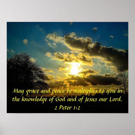 Grace en Peace tweeslachtig versum 2 Peter 1:2 pos Poster (Voorkant)