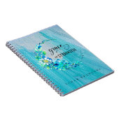 Grace en Sterke Inspirerend Blauwe Floral Notitieboek (Rechterzijde)